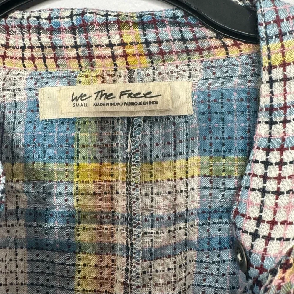 Free People By the Way Plaid Mini Dress size small